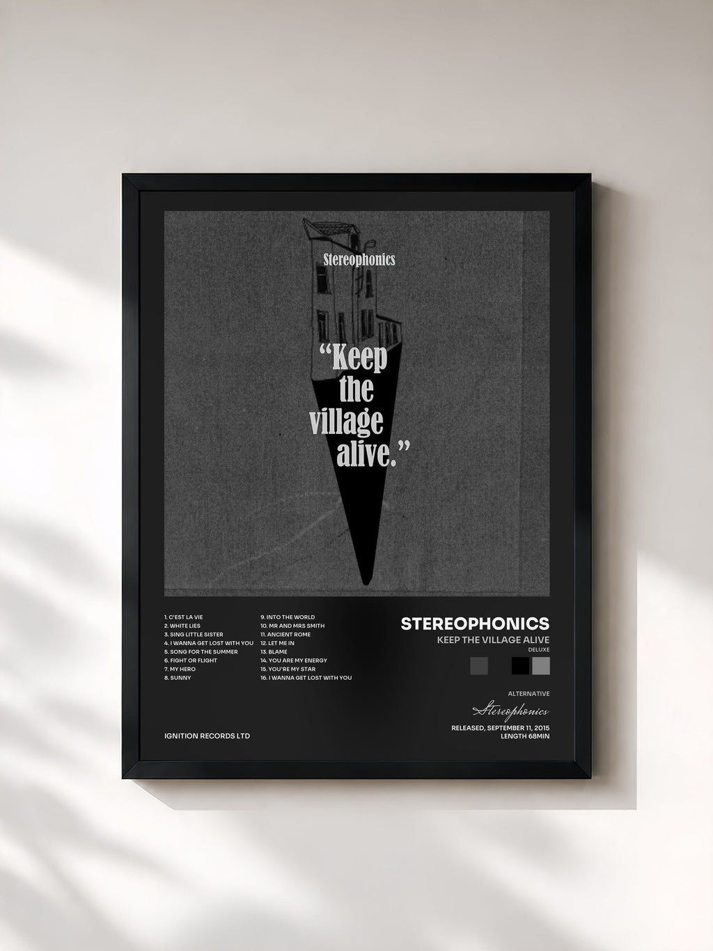 #noir Keep the Village Alive (Deluxe) di Stereophonics in stampa incorniciata, cornice nera, stampata e incorniciata in Francia