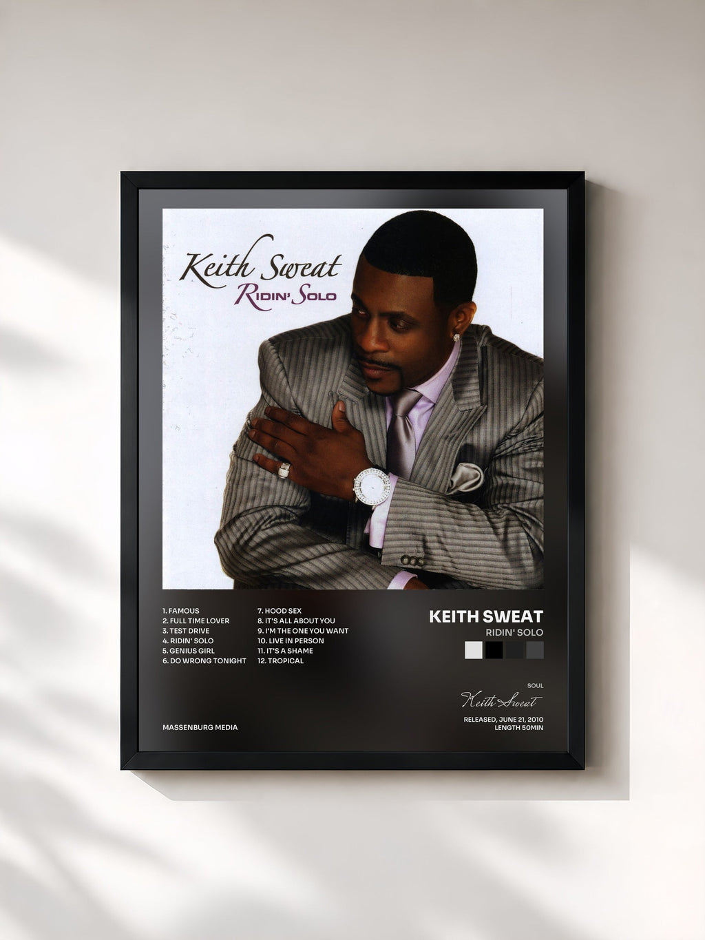 #noir Ridin' Solo di Keith Sweat in stampa incorniciata, cornice nera, stampata e incorniciata in Francia