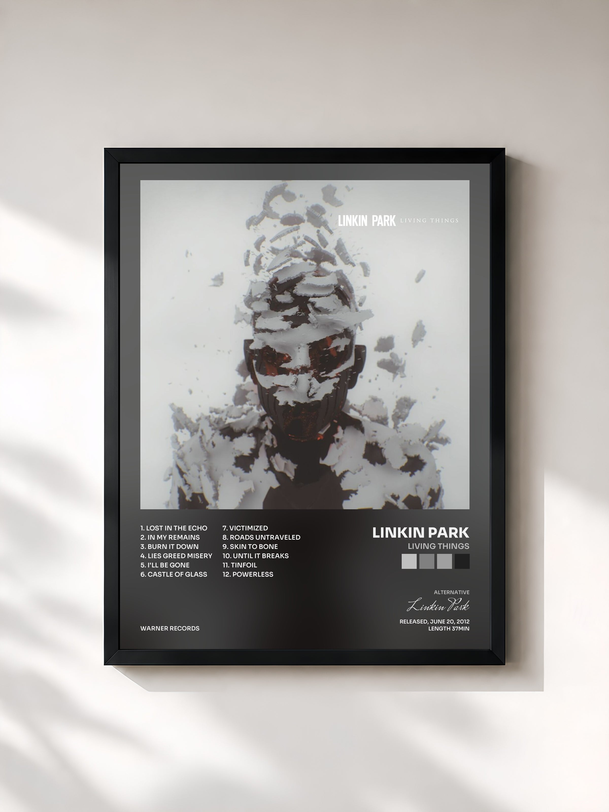#noir LIVING THINGS di Linkin Park in stampa incorniciata, cornice nera, stampata e incorniciata in Francia
