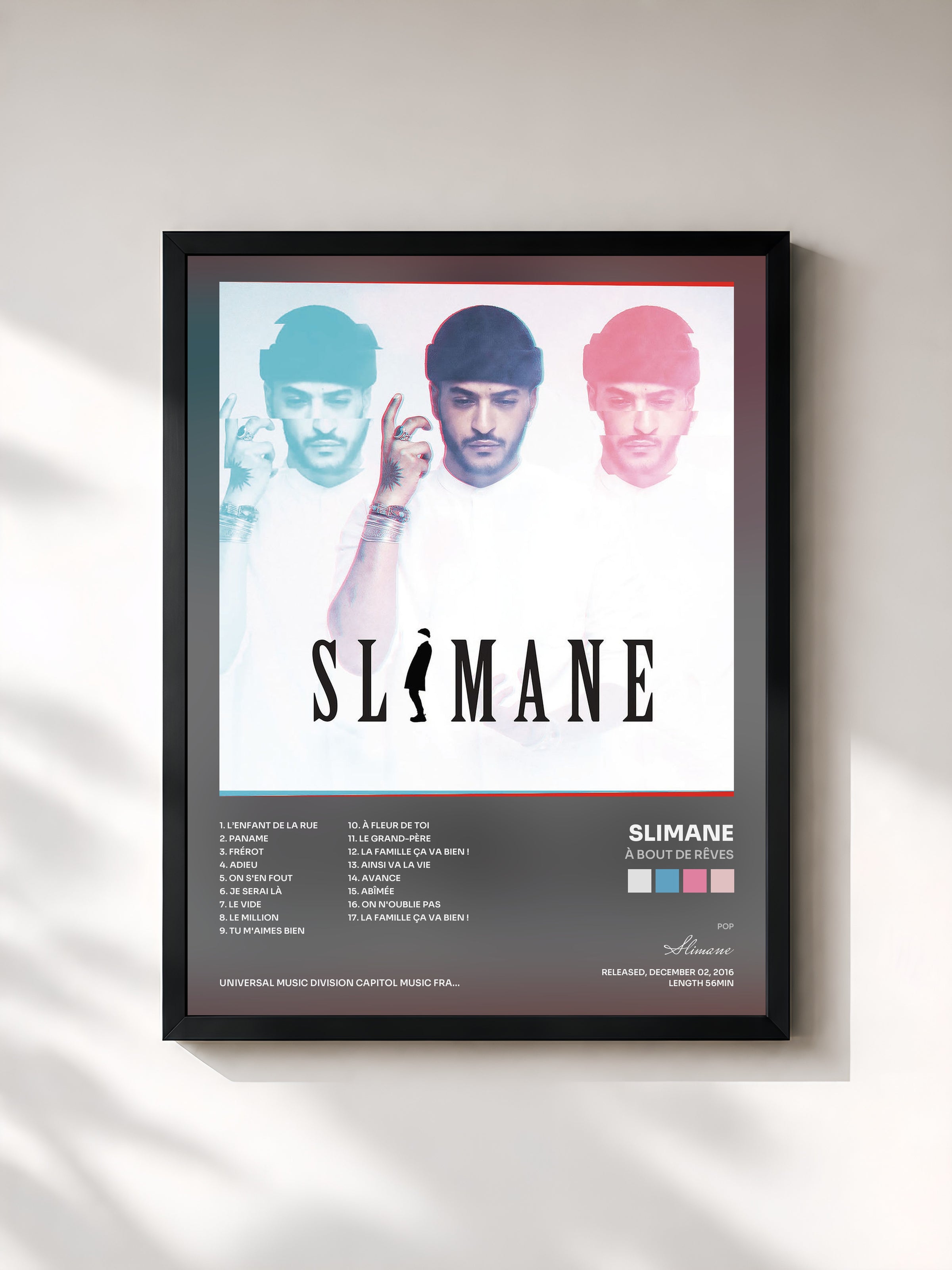 #noir À bout by rêves de Slimane as a framed art print, black frame, printed and framed in France