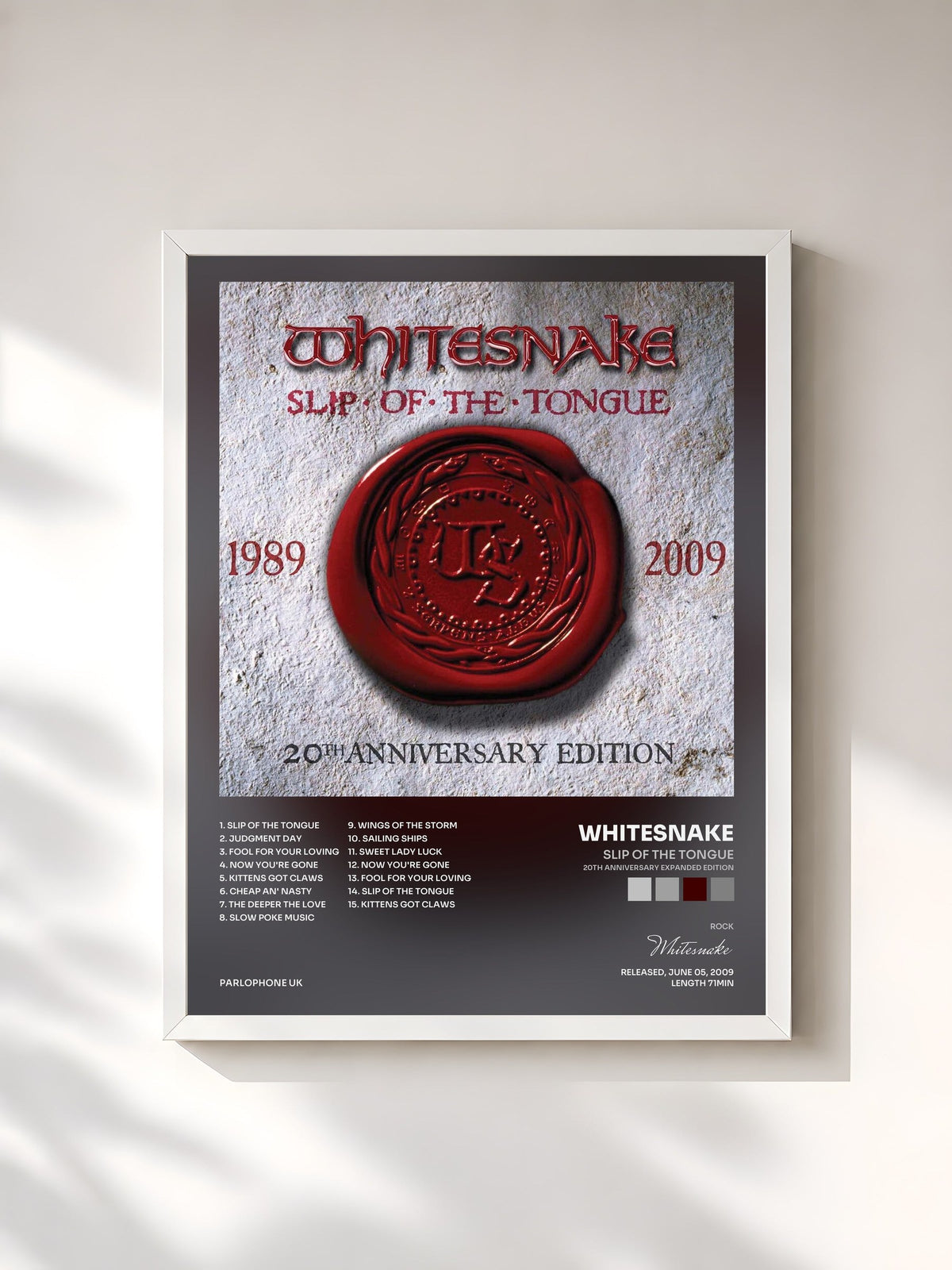 #blanc Slip of the Tongue (20th Anniversary Expanded Edition) di Whitesnake in stampa incorniciata, cornice bianca, stampata e incorniciata in Francia