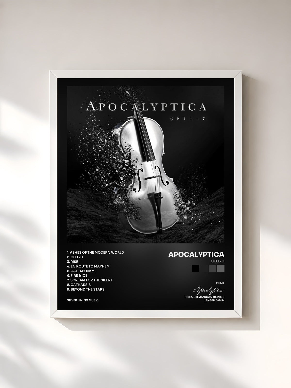 #blanc Cell-0 by Apocalyptica as a framed art print, white frame, printed and framed in France