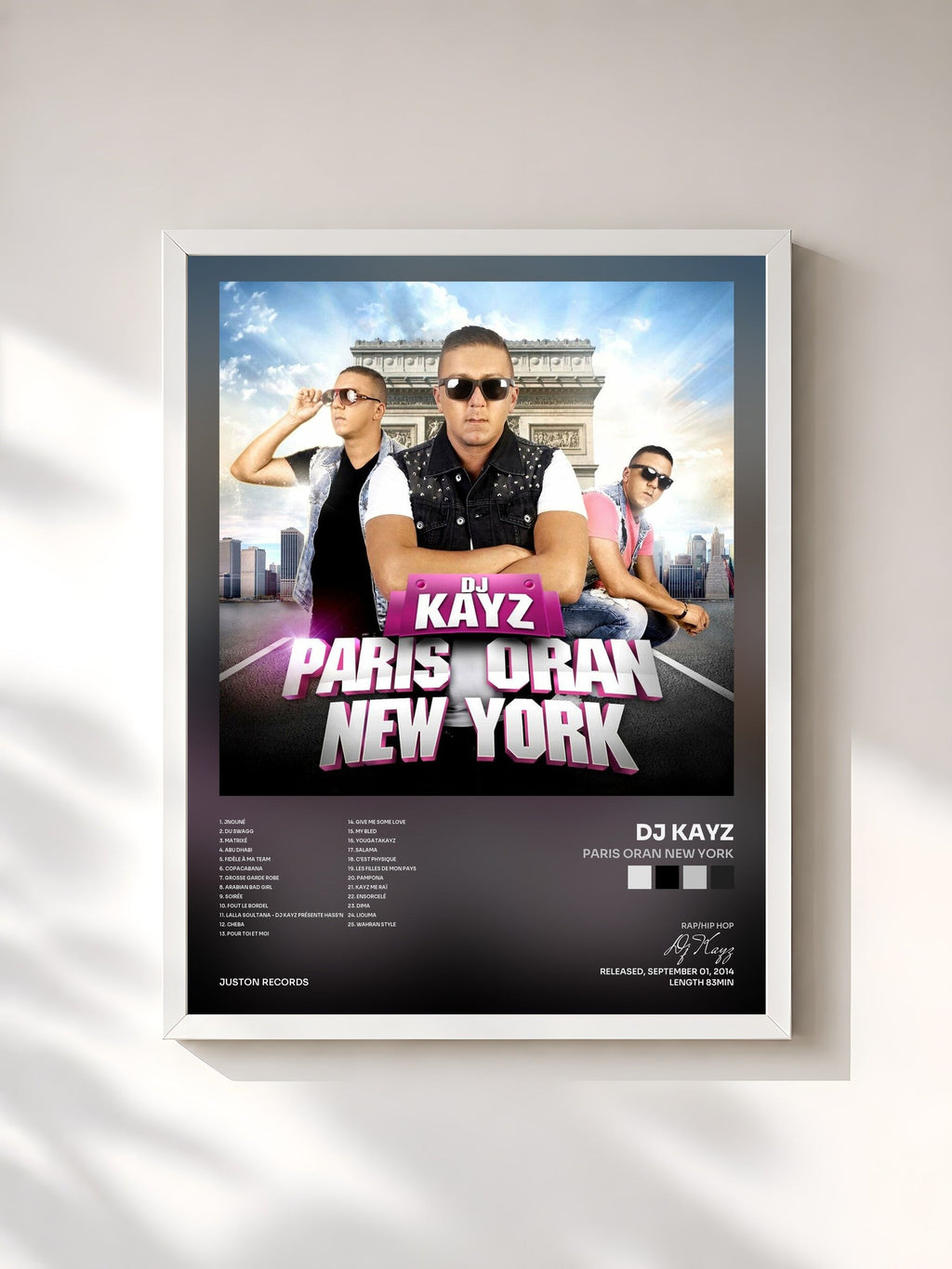 #blanc Paris Oran New York di Dj Kayz in stampa incorniciata, cornice bianca, stampata e incorniciata in Francia