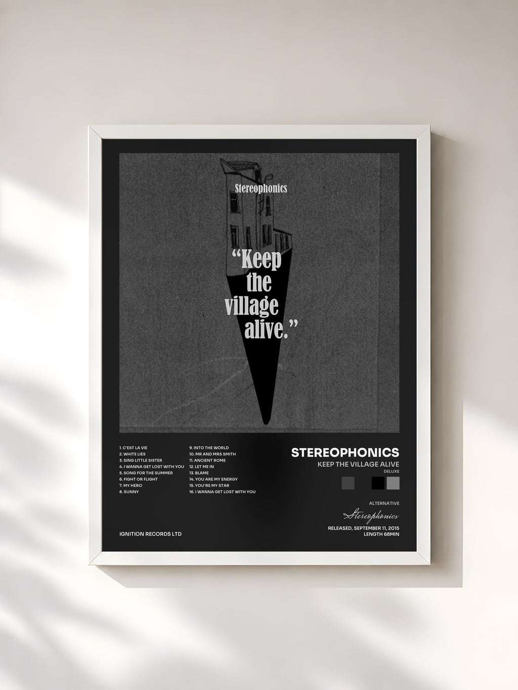 #blanc Keep the Village Alive (Deluxe) di Stereophonics in stampa incorniciata, cornice bianca, stampata e incorniciata in Francia