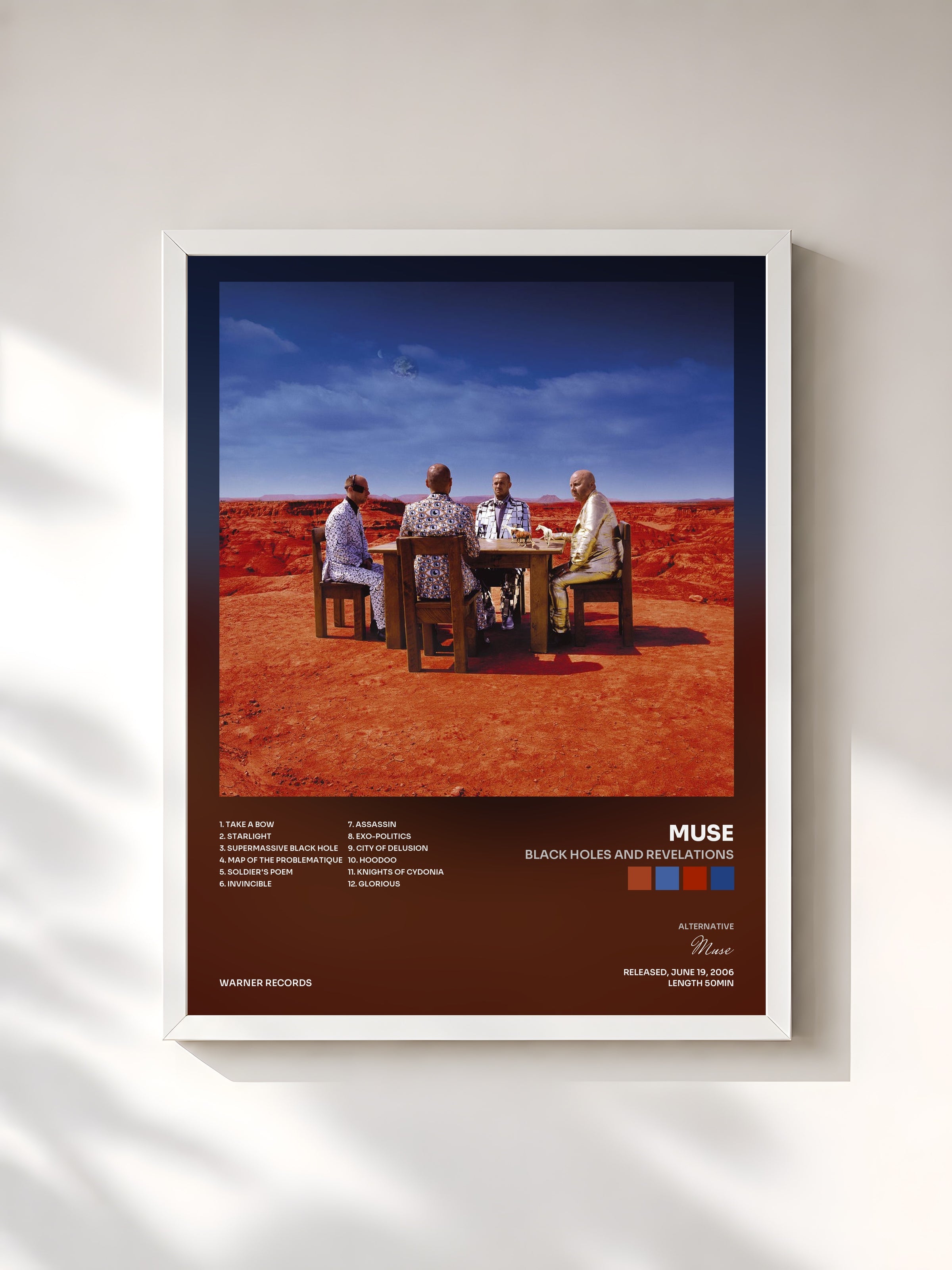 #blanc Black Holes and Revelations di Muse in stampa incorniciata, cornice bianca, stampata e incorniciata in Francia