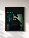 #noir Tableau de l'album Kiss Land de The Weeknd, cadre noir, imprimé et encadré en France