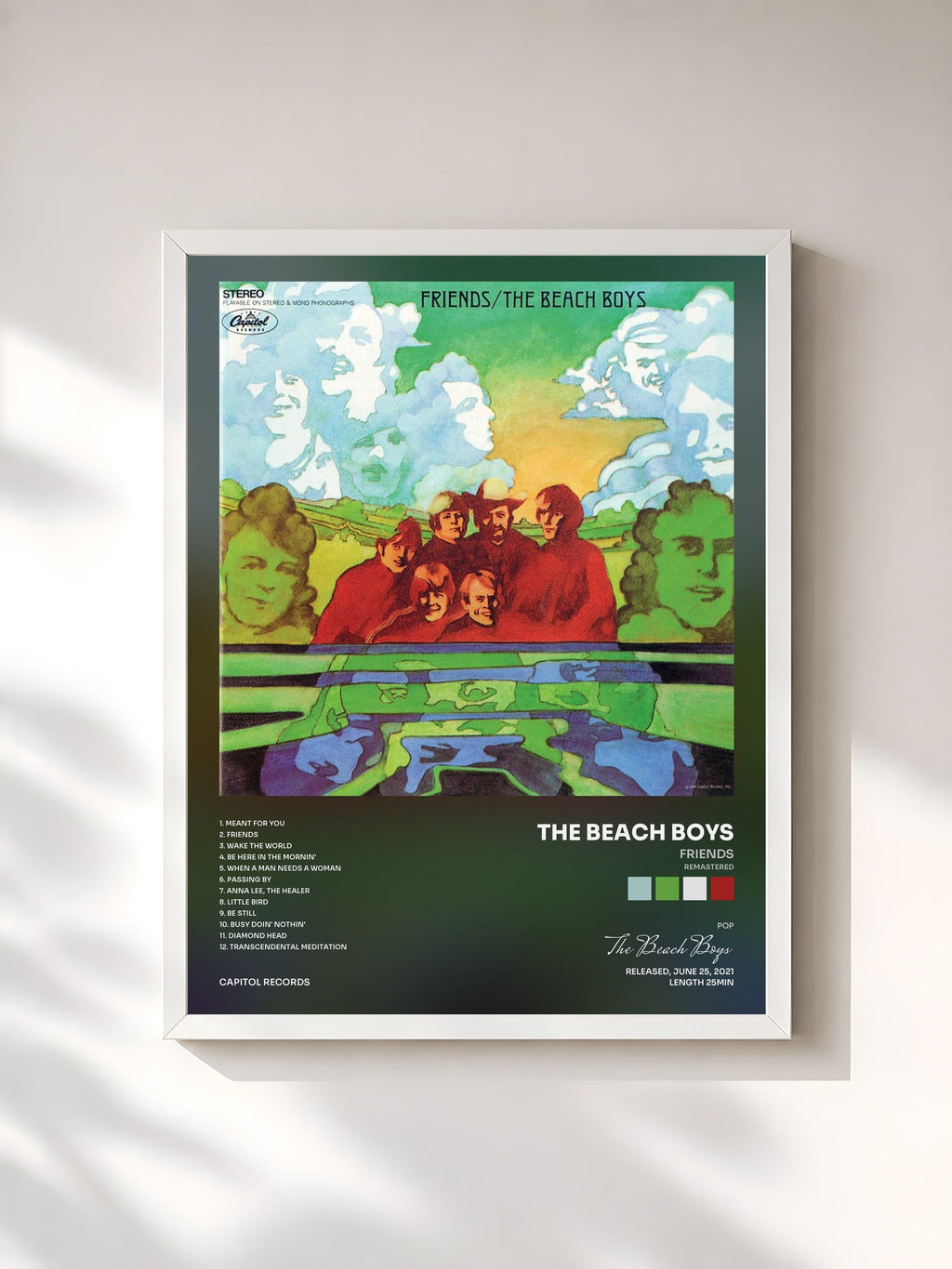 #blanc Friends (Remastered) von The Beach Boys als gerahmter Kunstdruck, weißer Rahmen, gedruckt und gerahmt in Frankreich