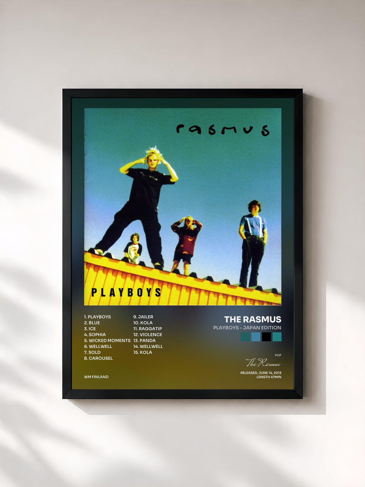 #noir Tableau de l'album Playboys - Japan Edition de The Rasmus, cadre noir, imprimé et encadré en France