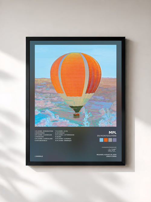 MPL · En montgolfière — Affiche encadrée