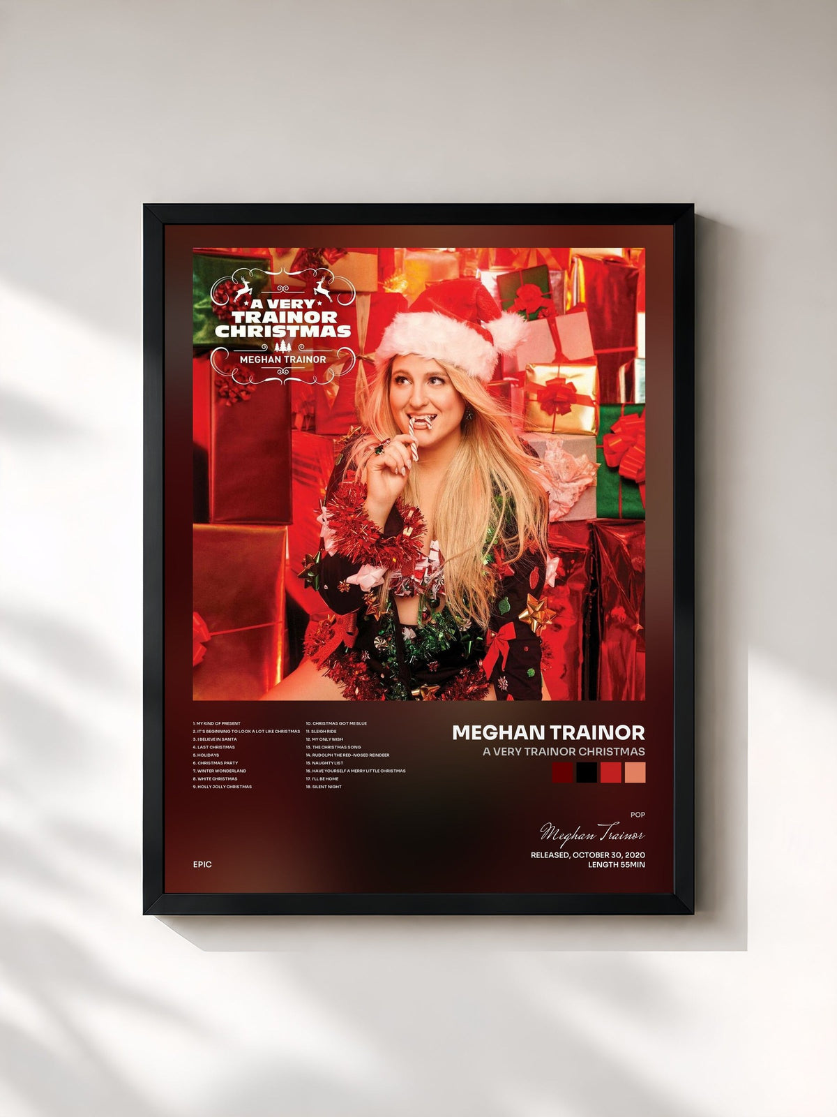 #noir A Very Trainor Christmas de Meghan Trainor en lámina enmarcada, marco negro, impresa y enmarcada en Francia
