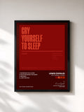 #noir Cry Yourself To Sleep de Lewis Capaldi en lámina enmarcada, marco negro, impresa y enmarcada en Francia