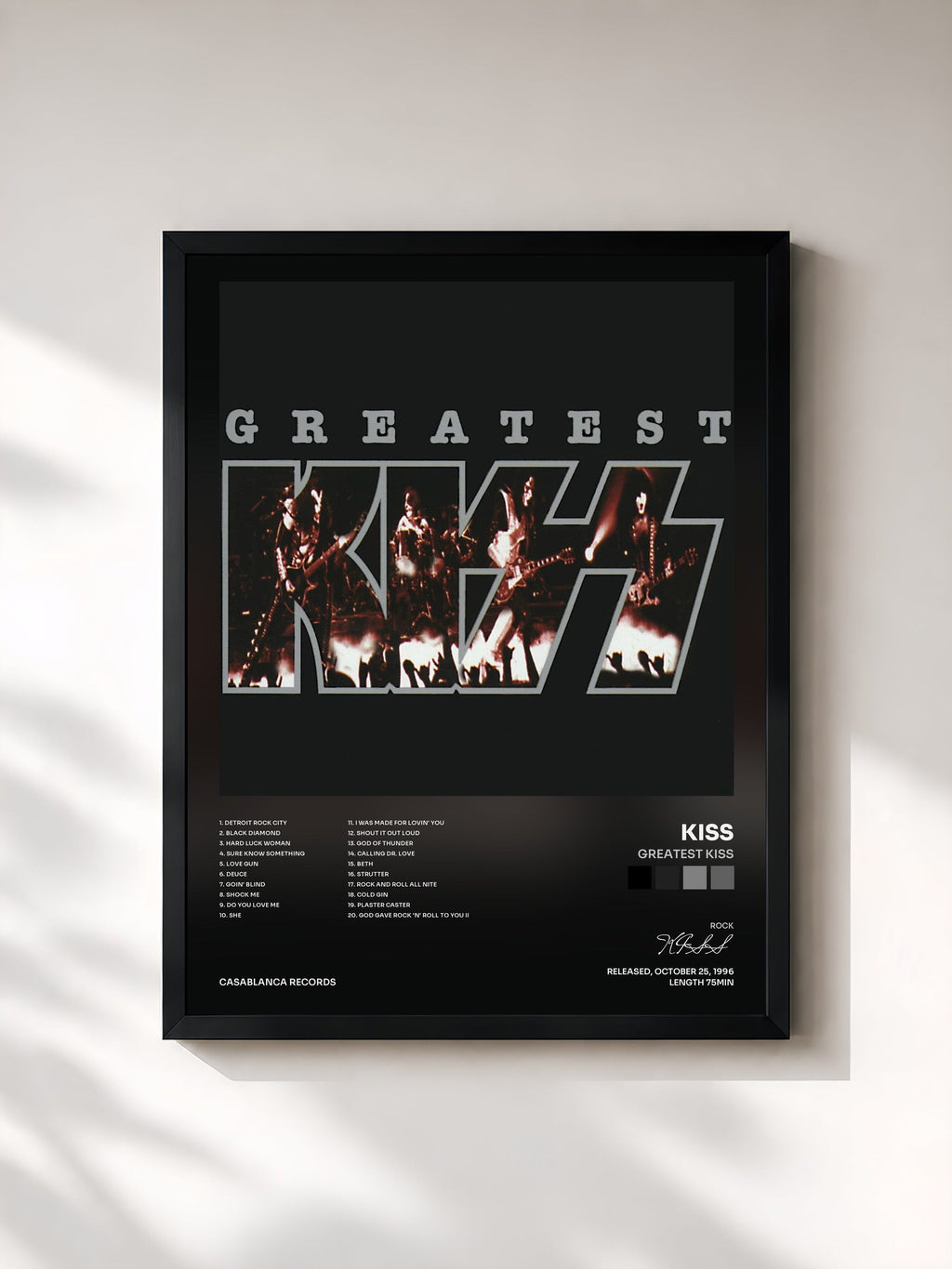 #noir Greatest Kiss von KISS als gerahmter Kunstdruck, schwarzer Rahmen, gedruckt und gerahmt in Frankreich