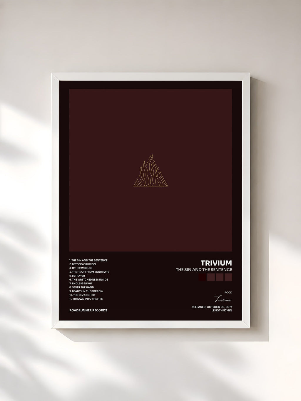 #blanc The Sin and the Sentence di Trivium in stampa incorniciata, cornice bianca, stampata e incorniciata in Francia