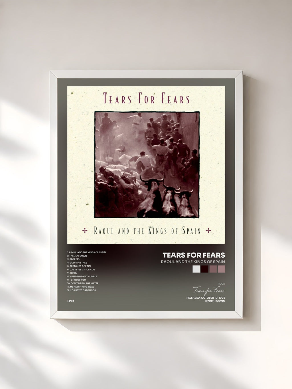 #blanc Raoul and The Kings of Spain di Tears for Fears in stampa incorniciata, cornice bianca, stampata e incorniciata in Francia