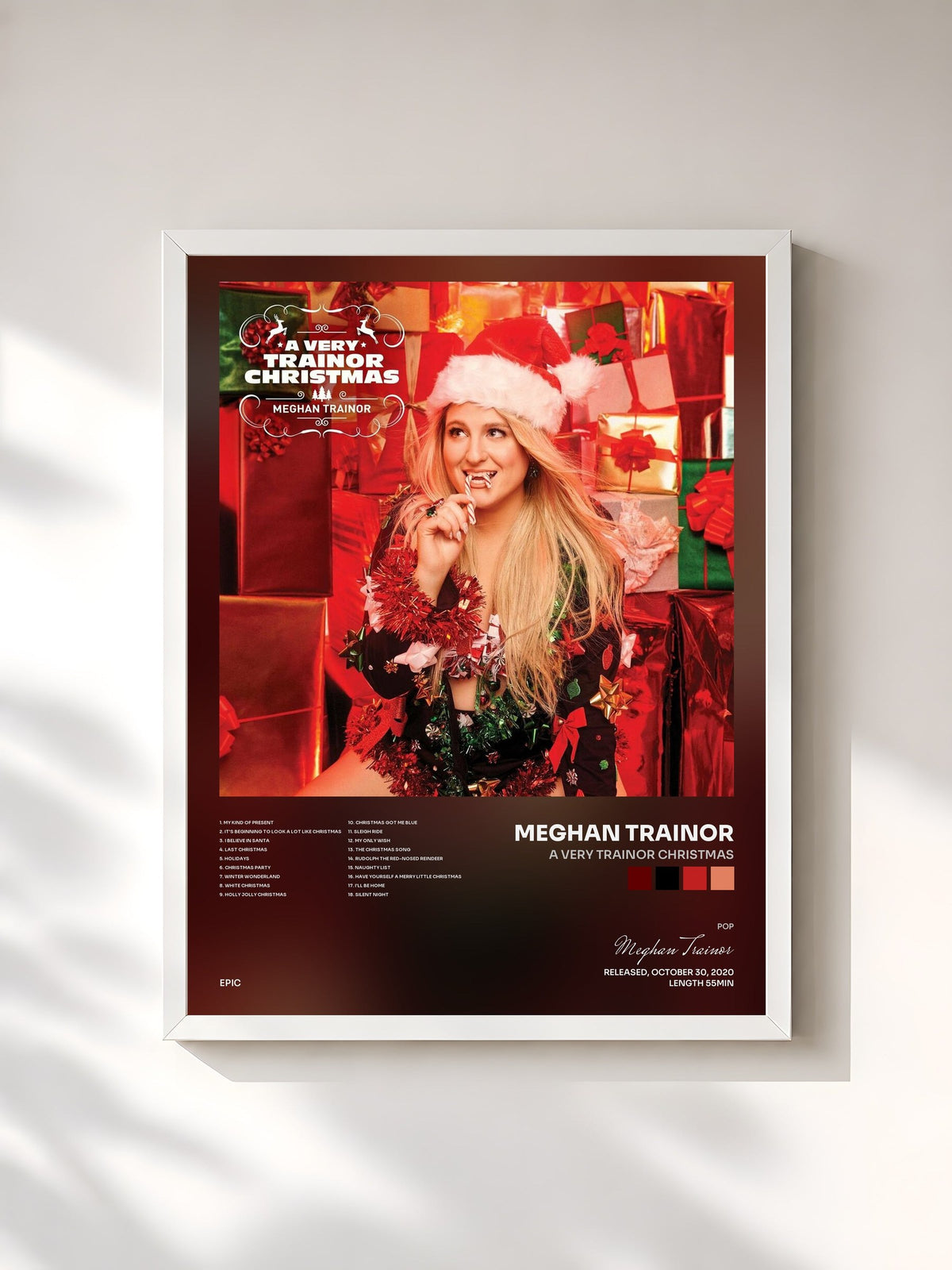 #blanc A Very Trainor Christmas de Meghan Trainor en lámina enmarcada, marco blanco, impresa y enmarcada en Francia