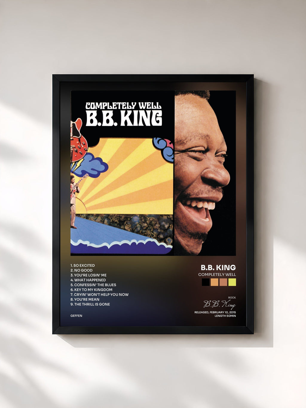 #noir Completely Well di B.B. King in stampa incorniciata, cornice nera, stampata e incorniciata in Francia