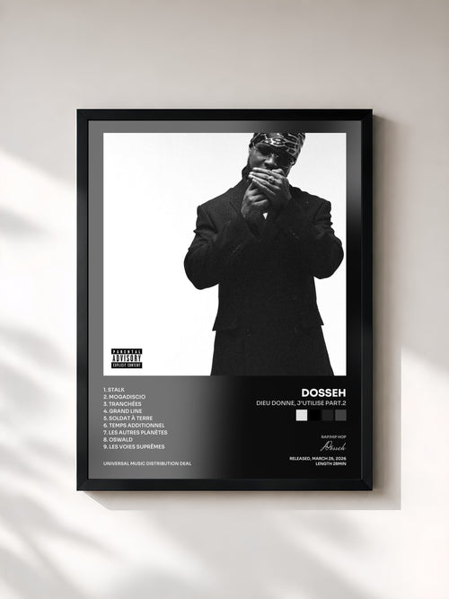 Dosseh · Dieu Donne, J'utilise part.2 — Affiche encadrée