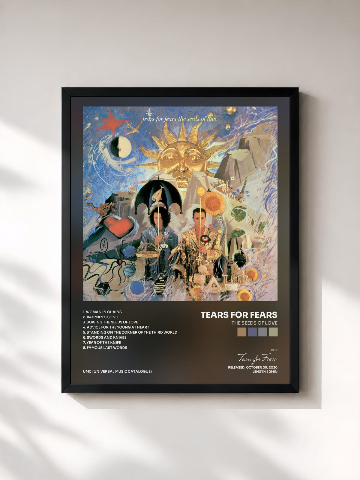 #noir The Seeds Of Love by Tears for Fears as a framed art print, black frame, printed and framed in France