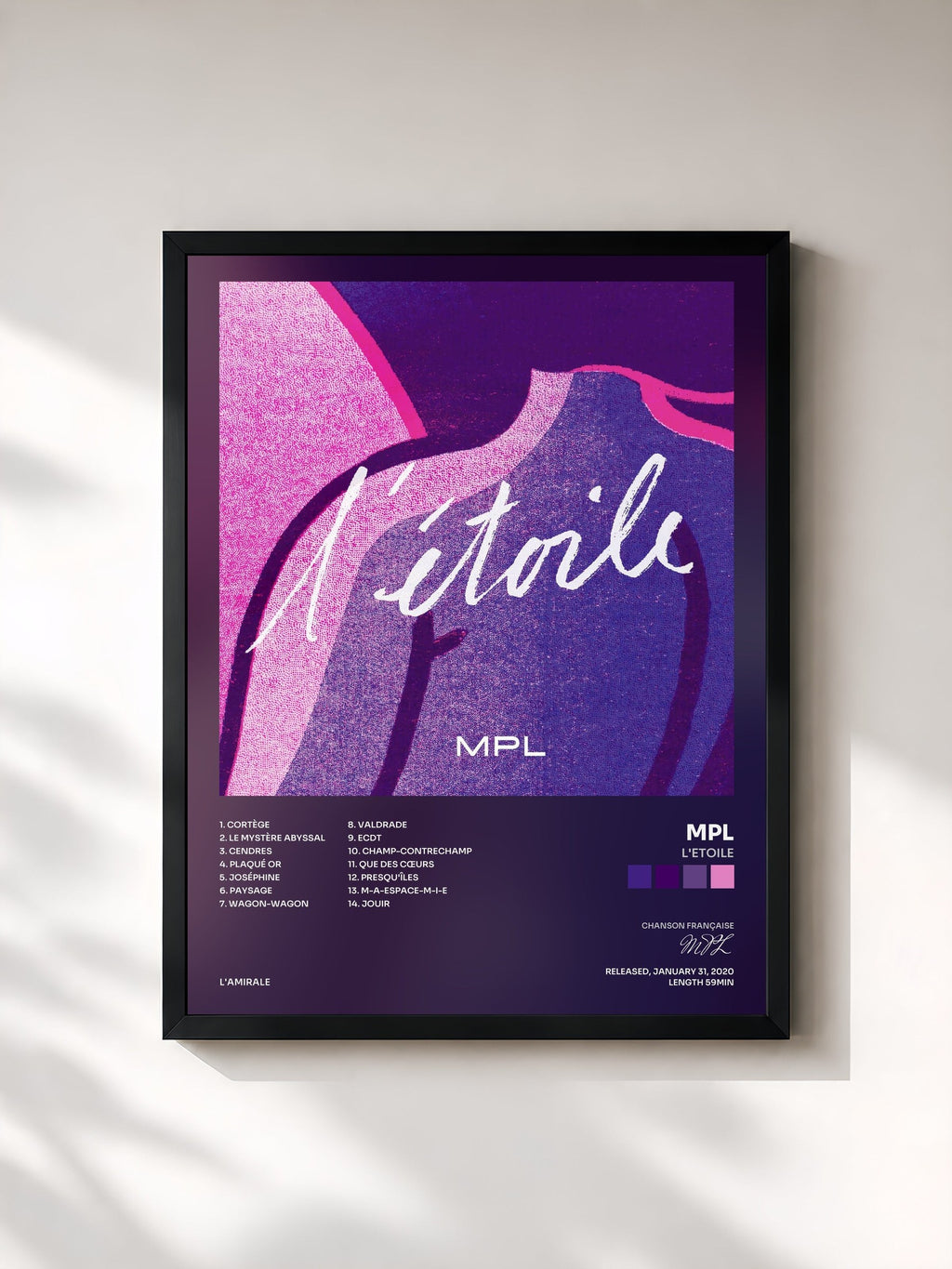 #noir L'Etoile by MPL as a framed art print, black frame, printed and framed in France