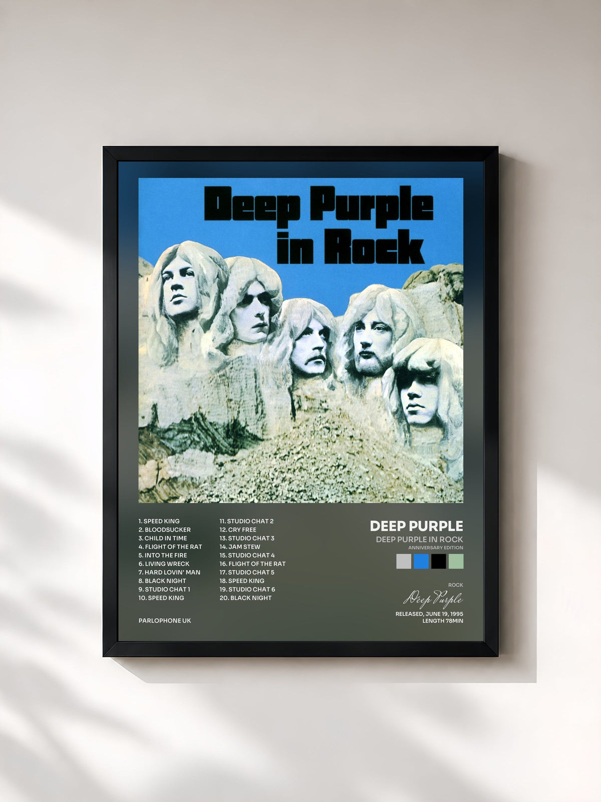 #noir Tableau de l'album Deep Purple in Rock (Anniversary Edition) de Deep Purple, cadre noir, imprimé et encadré en France