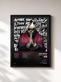 #noir Rather You Than Me by Rick Ross as a framed art print, black frame, printed and framed in France