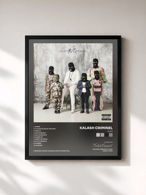 Kalash Criminel · R.A.S — Affiche encadrée