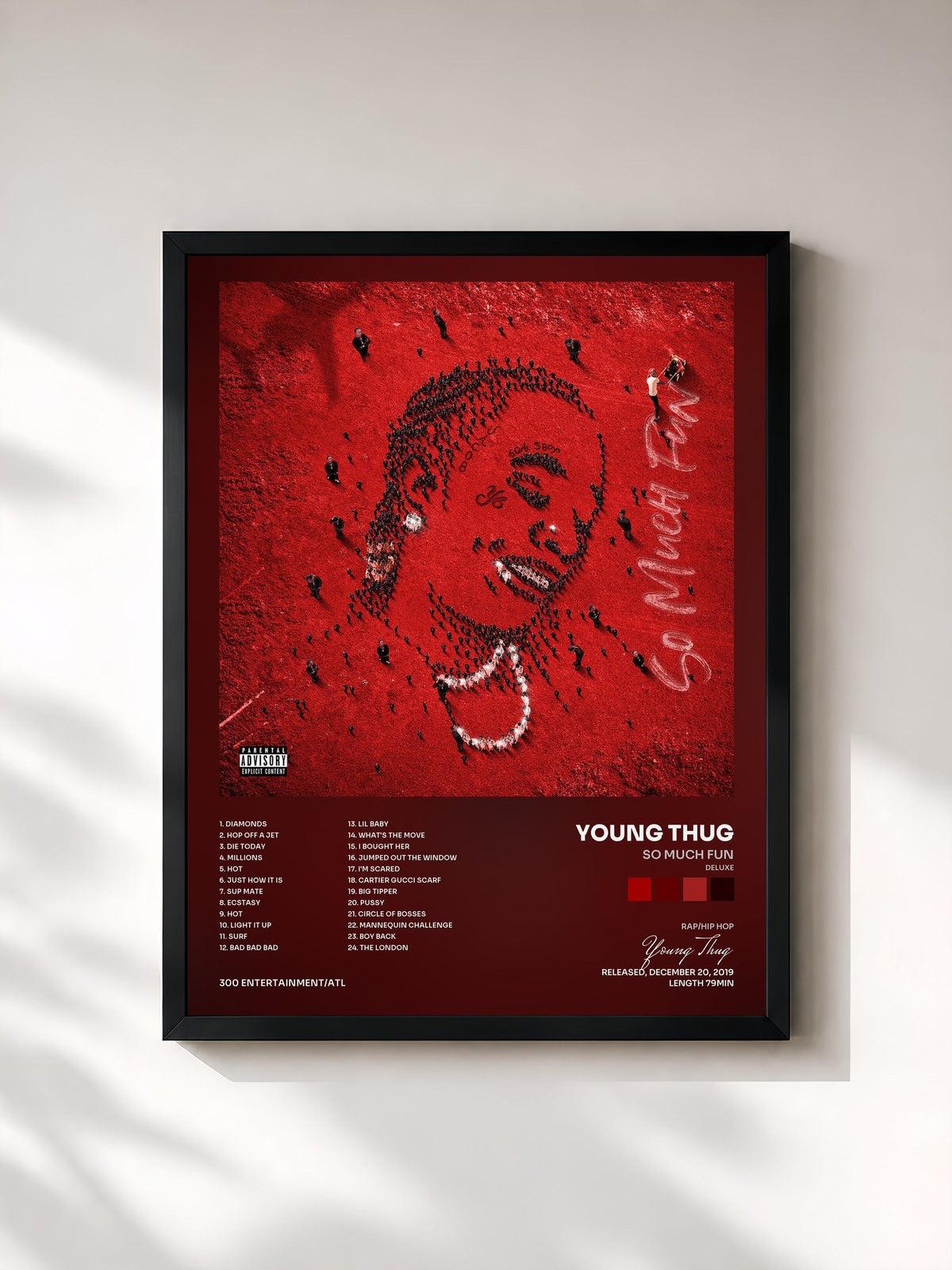 #noir Tableau de l'album So Much Fun (Deluxe) de Young Thug, cadre noir, imprimé et encadré en France