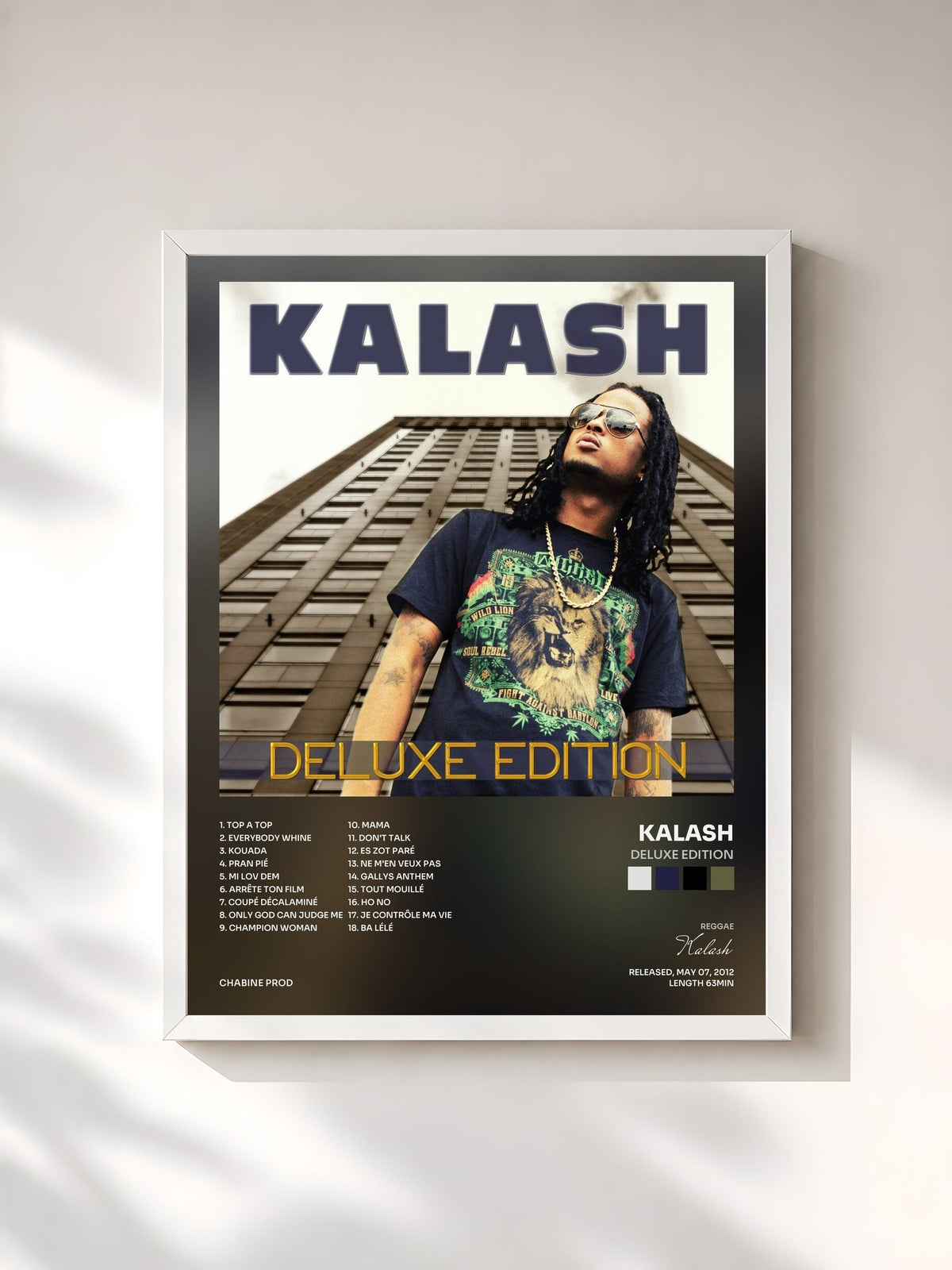 #blanc Deluxe Edition by Kalash as a framed art print, white frame, printed and framed in France