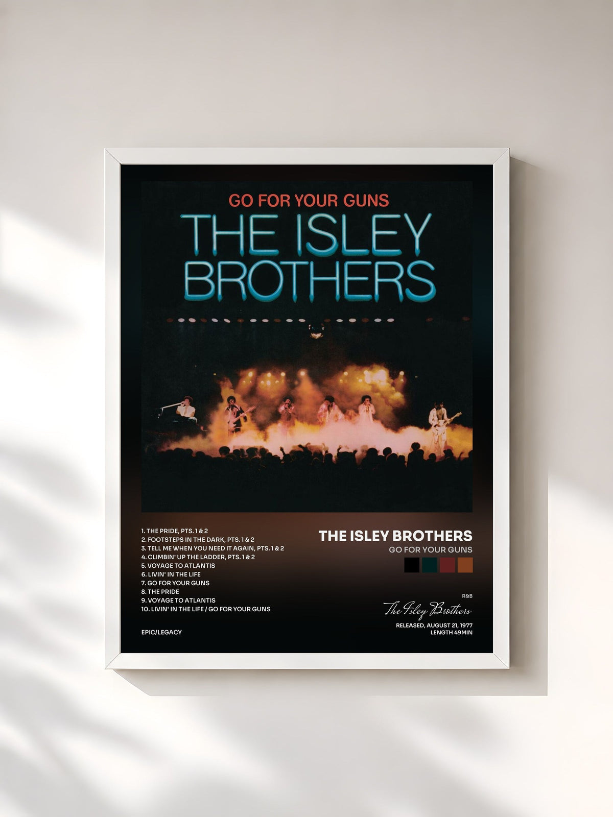 #blanc Go for Your Guns di The Isley Brothers in stampa incorniciata, cornice bianca, stampata e incorniciata in Francia