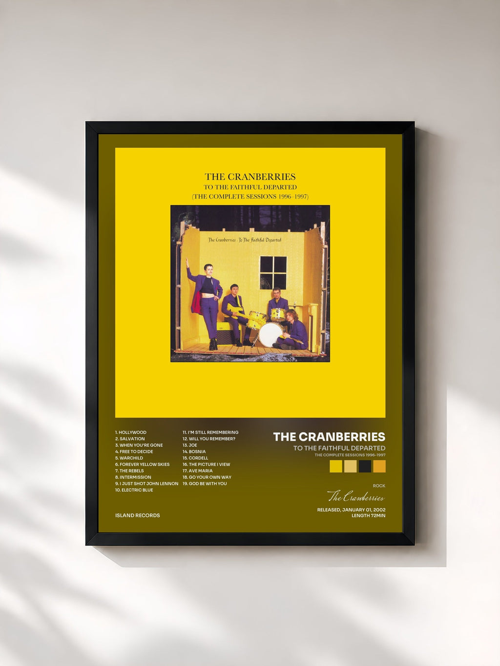#noir To The Faithful Departed (The Complete Sessions 1996-1997) by The Cranberries as a framed art print, black frame, printed and framed in France