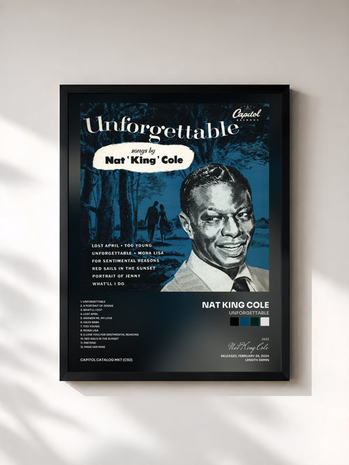 Nat King Cole · Unforgettable — Affiche encadrée