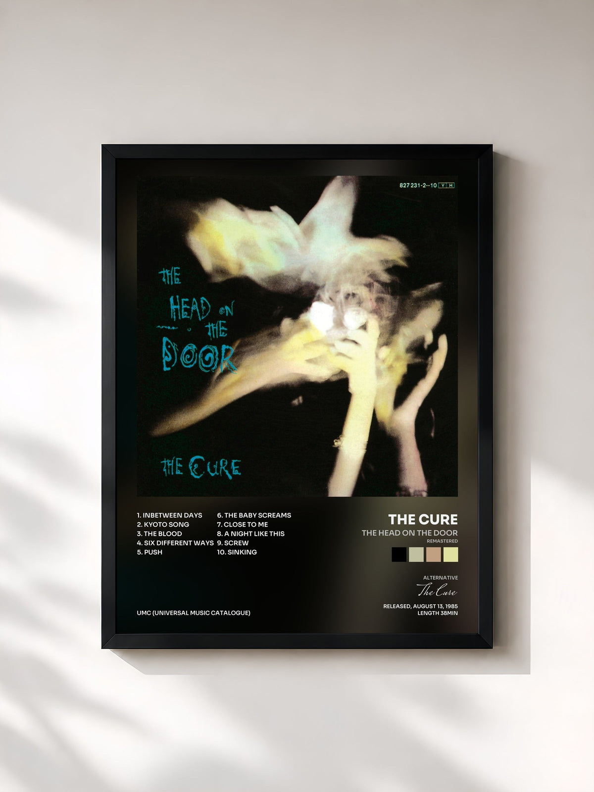 #noir Tableau de l'album The Head On The Door (Remastered) de The Cure, cadre noir, imprimé et encadré en France