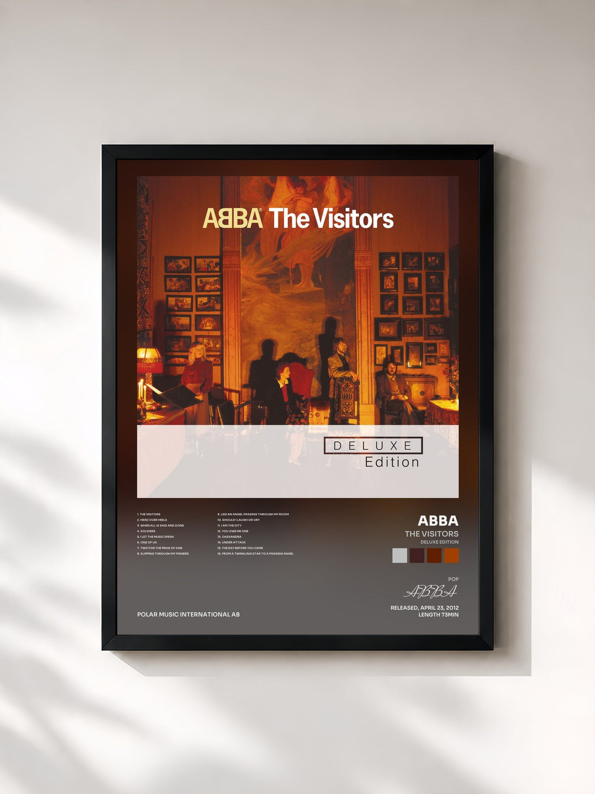 #noir Tableau de l'album The Visitors (Deluxe Edition) de ABBA, cadre noir, imprimé et encadré en France