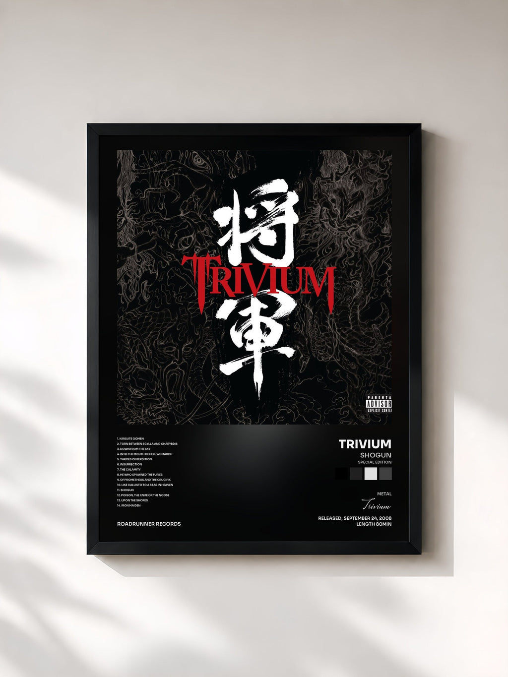 #noir Shogun (Special Edition) de Trivium en lámina enmarcada, marco negro, impresa y enmarcada en Francia
