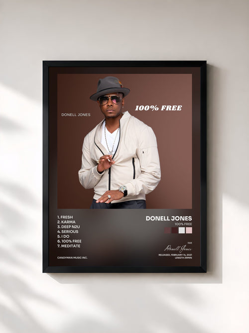 Donell Jones · 100% Free — Affiche encadrée