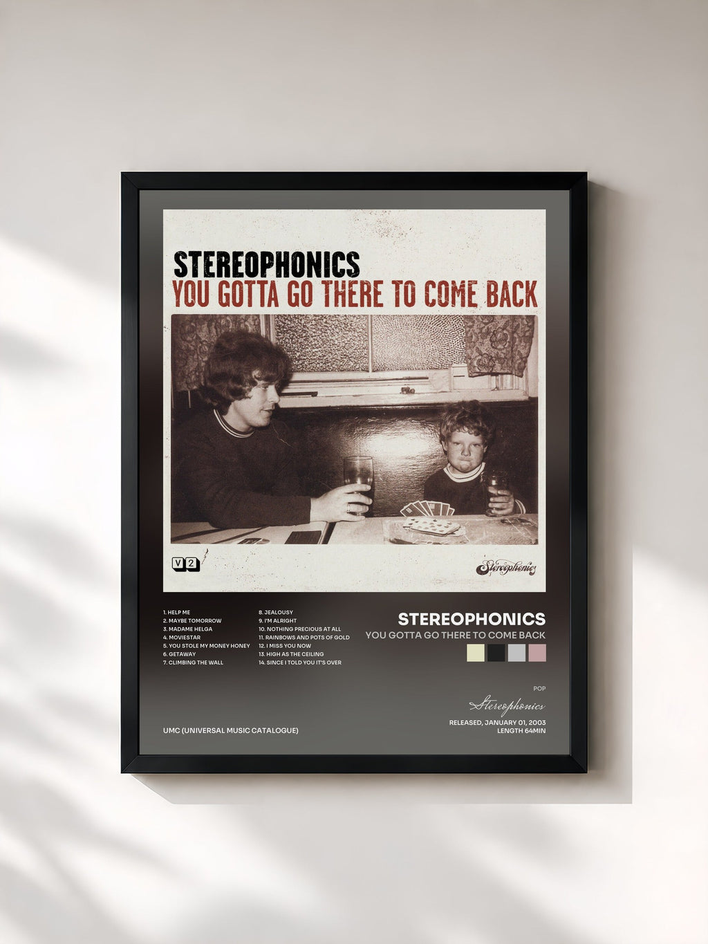 #noir You Gotta Go There To Come Back di Stereophonics in stampa incorniciata, cornice nera, stampata e incorniciata in Francia