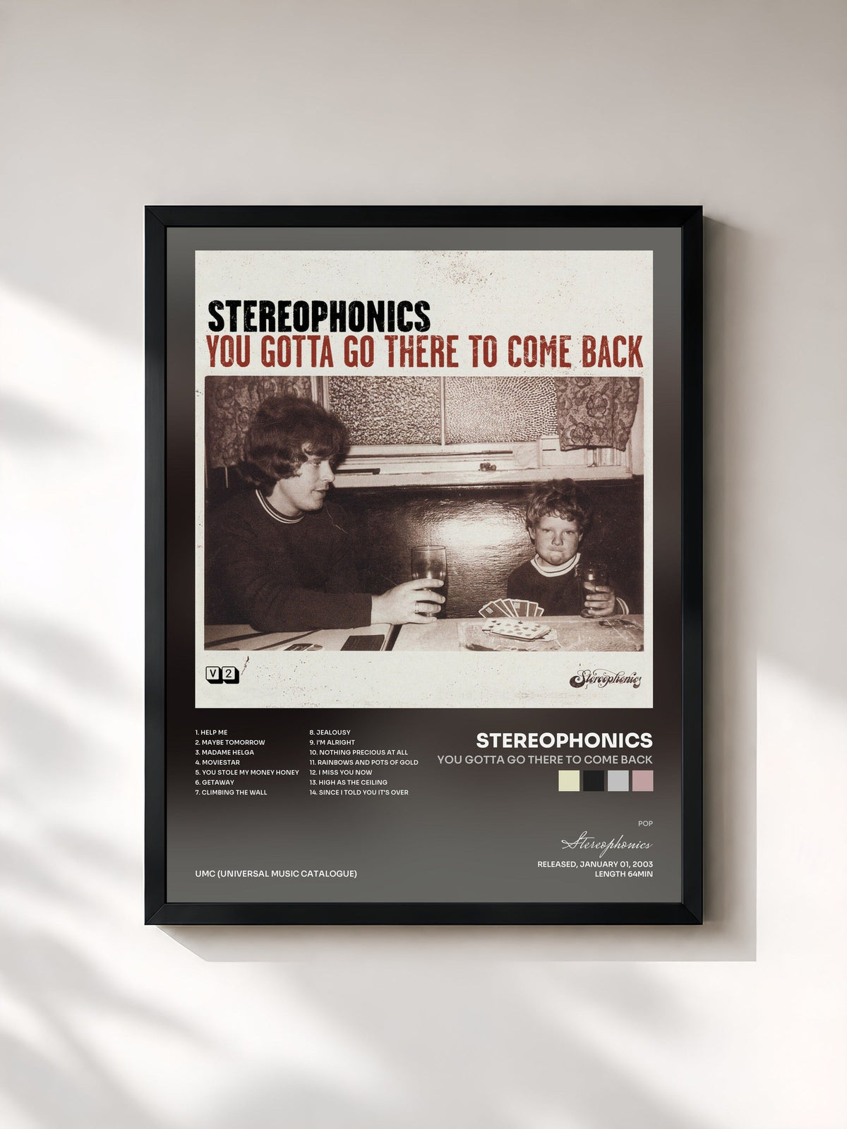 #noir You Gotta Go There To Come Back di Stereophonics in stampa incorniciata, cornice nera, stampata e incorniciata in Francia