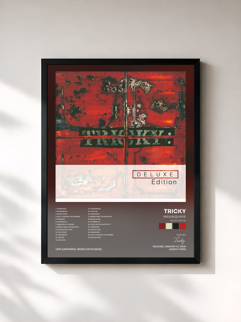 #noir Tableau de l'album Maxinquaye (Deluxe Edition) de Tricky, cadre noir, imprimé et encadré en France
