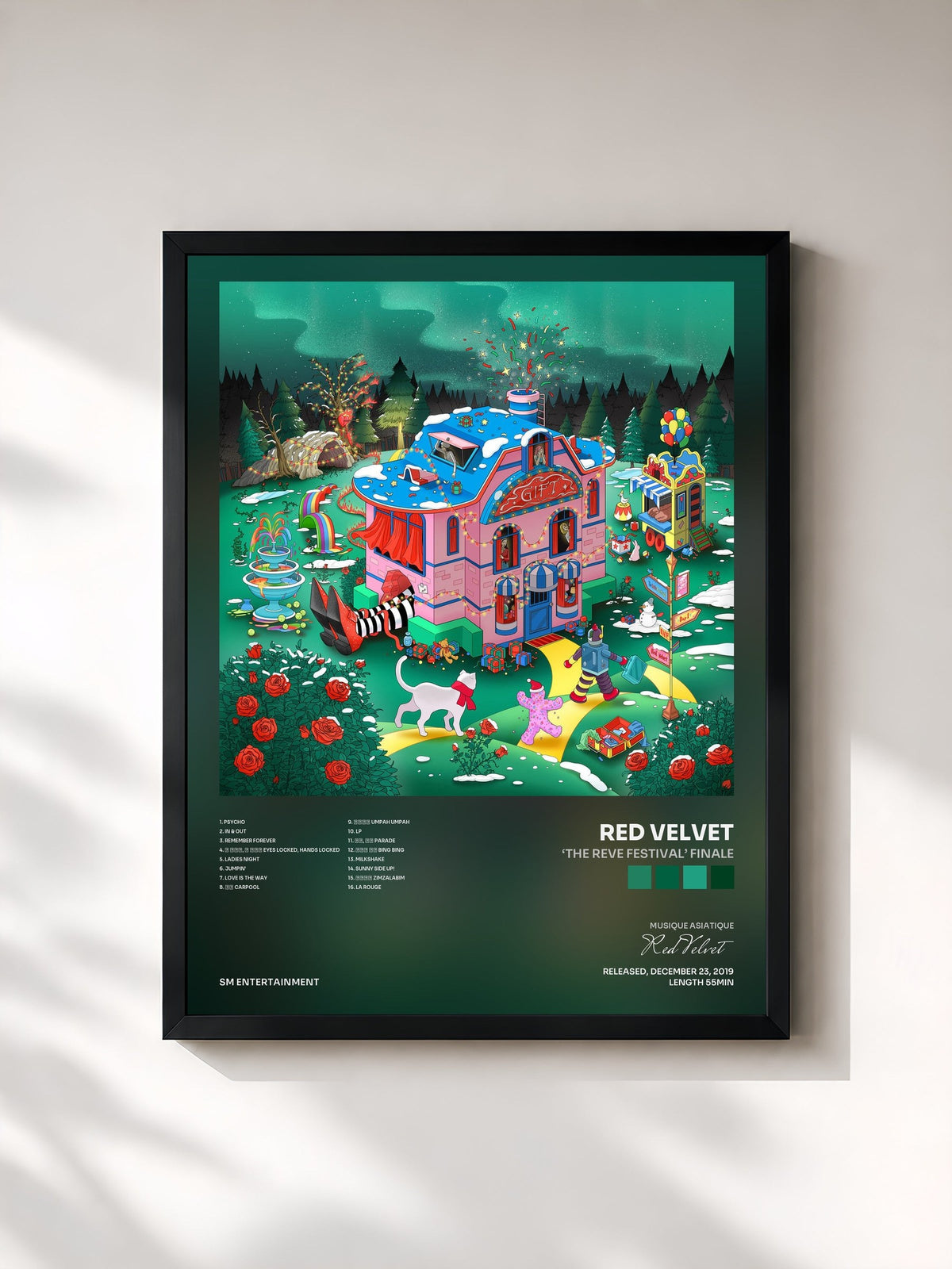#noir Tableau de l'album ‘The ReVe Festival’ Finale de Red Velvet, cadre noir, imprimé et encadré en France