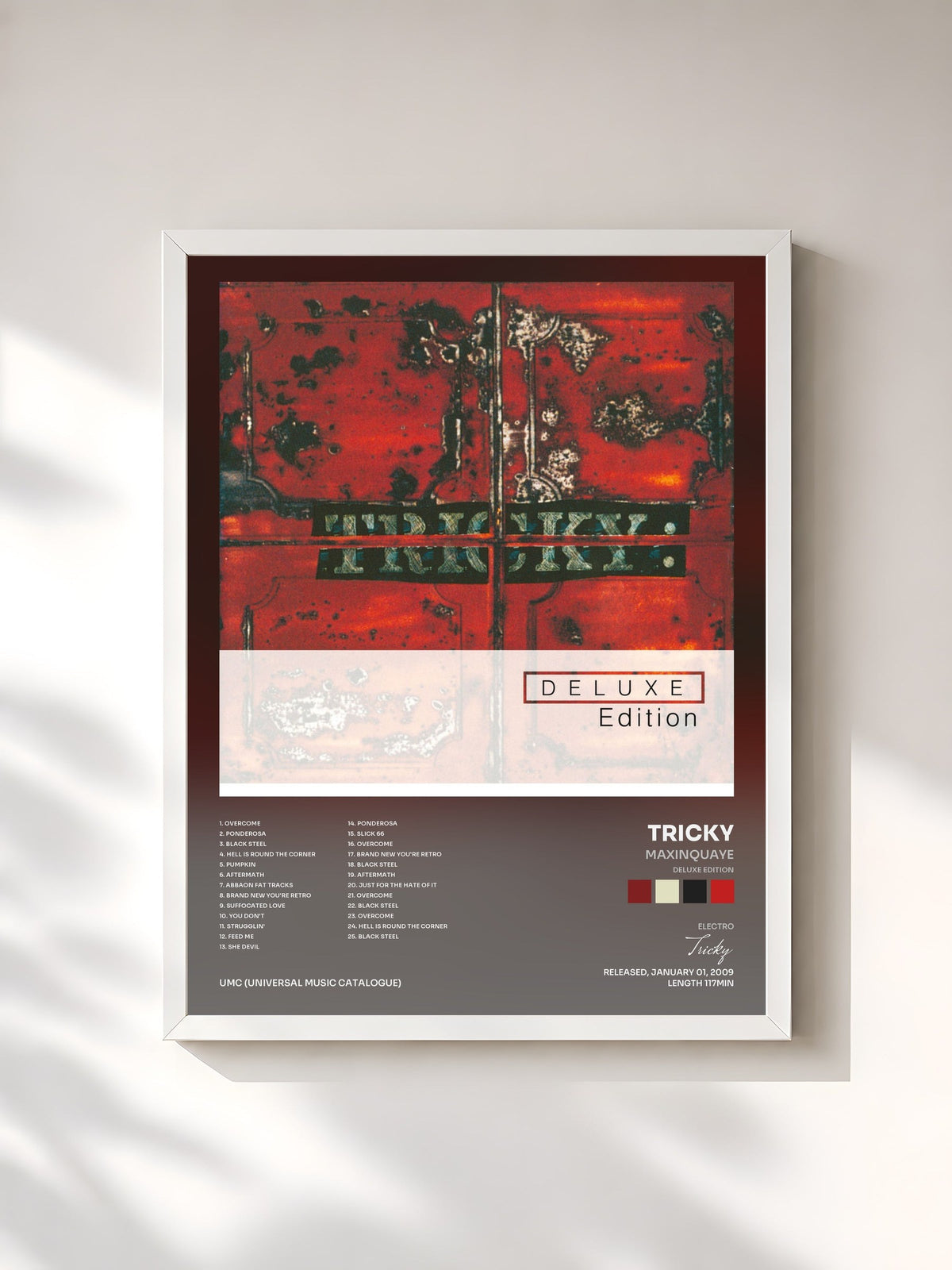 #blanc Tableau de l'album Maxinquaye (Deluxe Edition) de Tricky, cadre blanc, imprimé et encadré en France