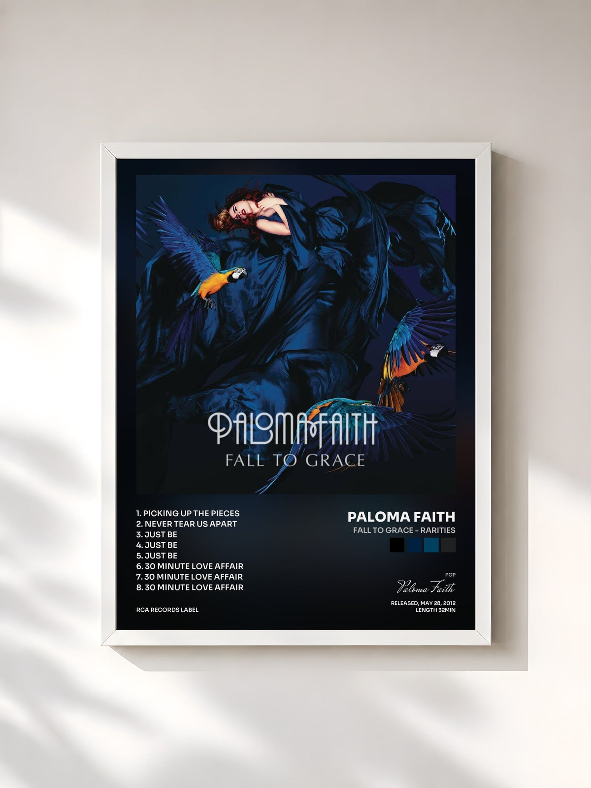 #blanc Tableau de l'album Fall To Grace - Rarities de Paloma Faith, cadre blanc, imprimé et encadré en France