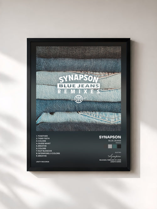 Synapson · Blue Jeans (Remixes) — Gerahmter Kunstdruck