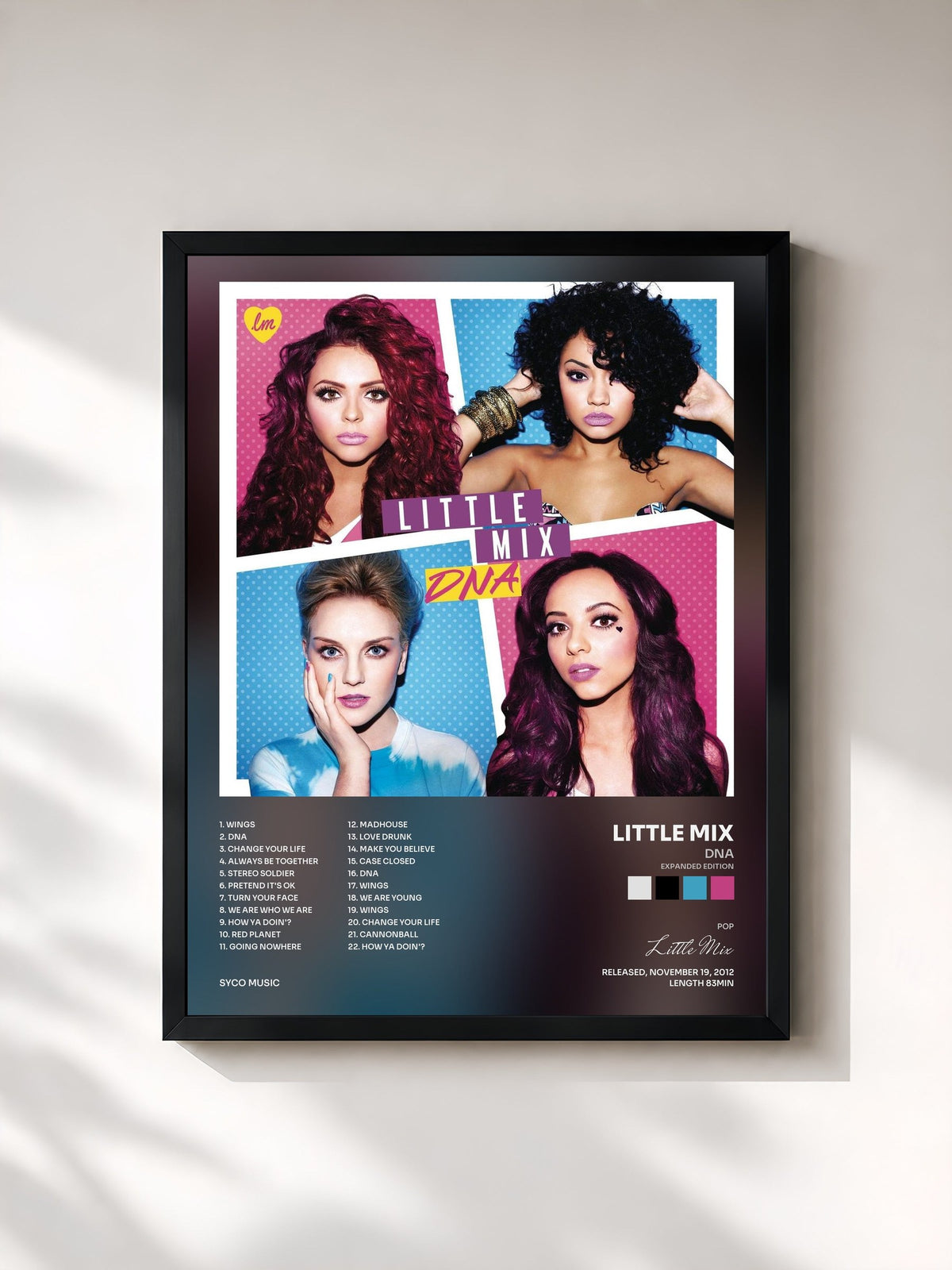 #noir Tableau de l'album DNA (Expanded Edition) de Little Mix, cadre noir, imprimé et encadré en France