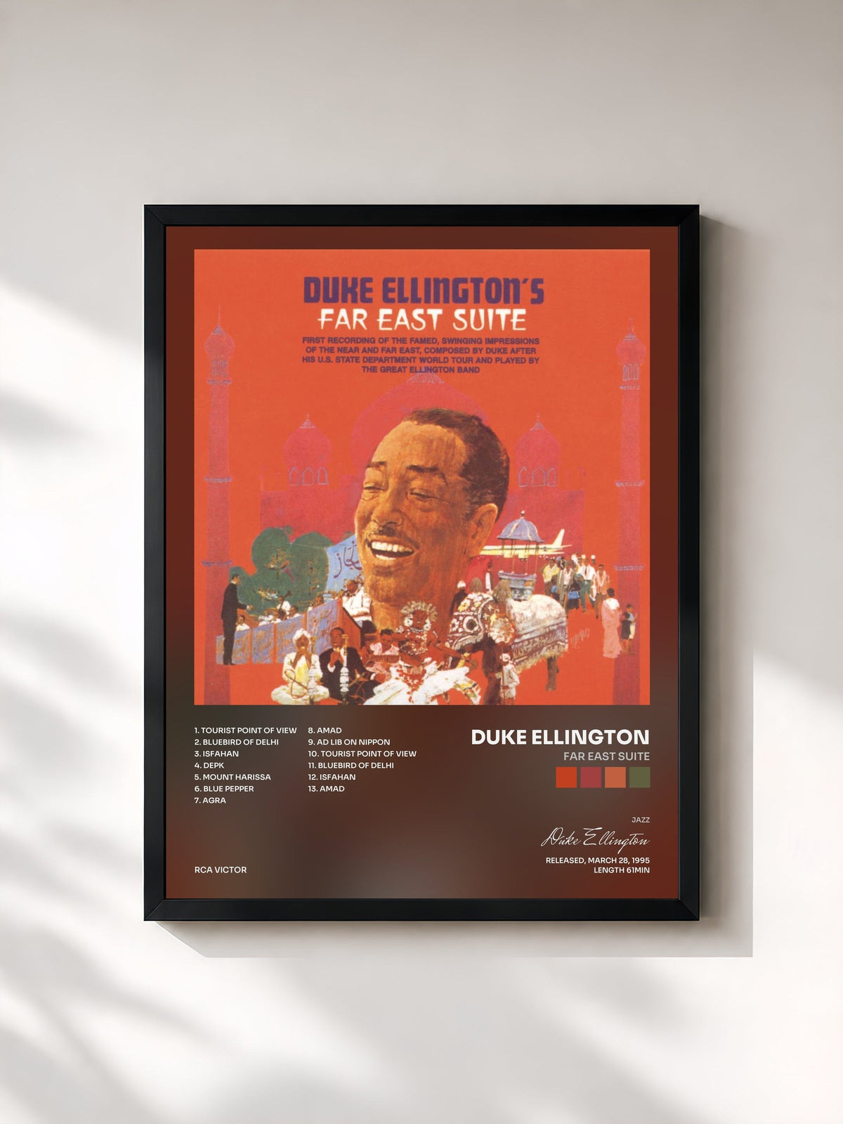 #noir Tableau de l'album Far East Suite de Duke Ellington, cadre noir, imprimé et encadré en France