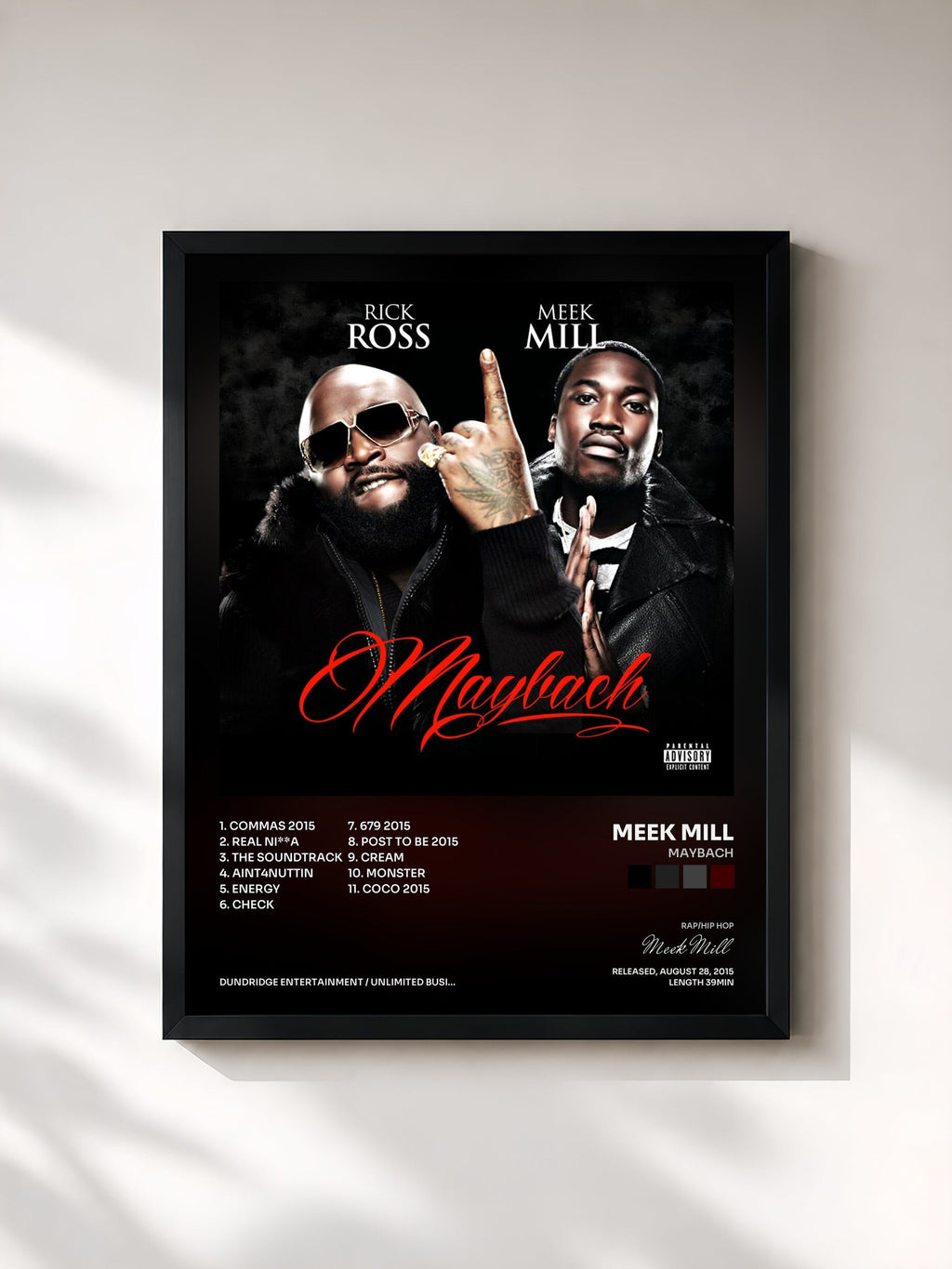 #noir Maybach di Meek Mill in stampa incorniciata, cornice nera, stampata e incorniciata in Francia