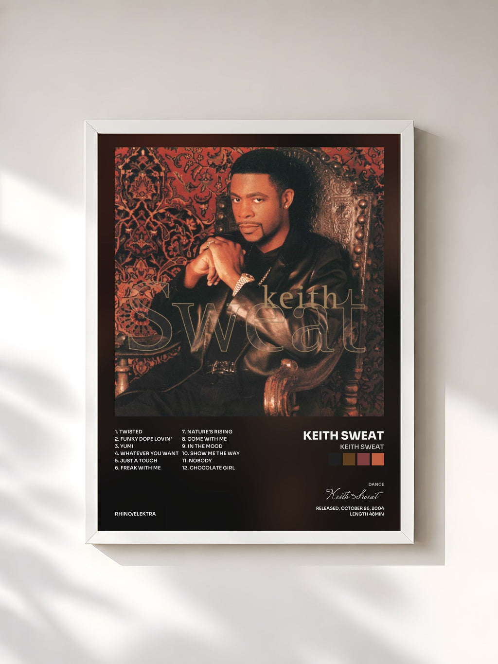 #blanc Keith Sweat von Keith Sweat als gerahmter Kunstdruck, weißer Rahmen, gedruckt und gerahmt in Frankreich