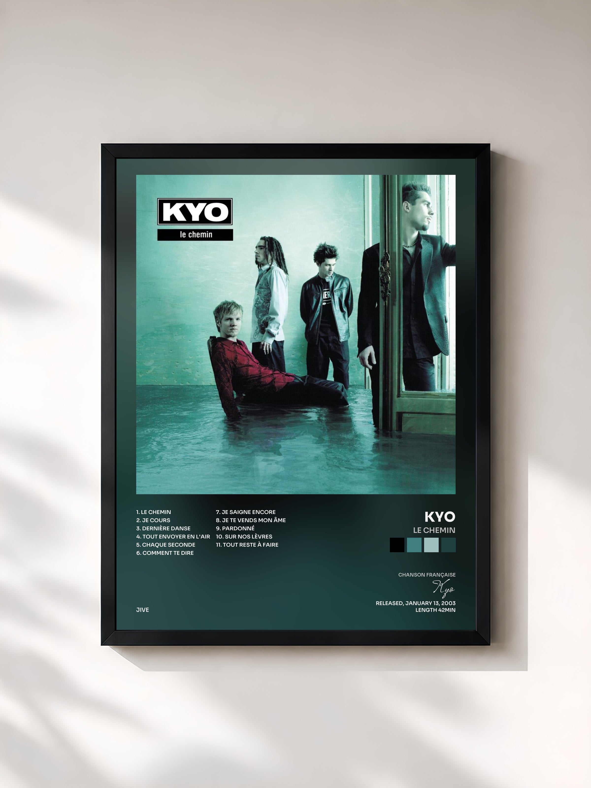 #noir Tableau de l'album Le chemin de Kyo, cadre noir, imprimé et encadré en France
