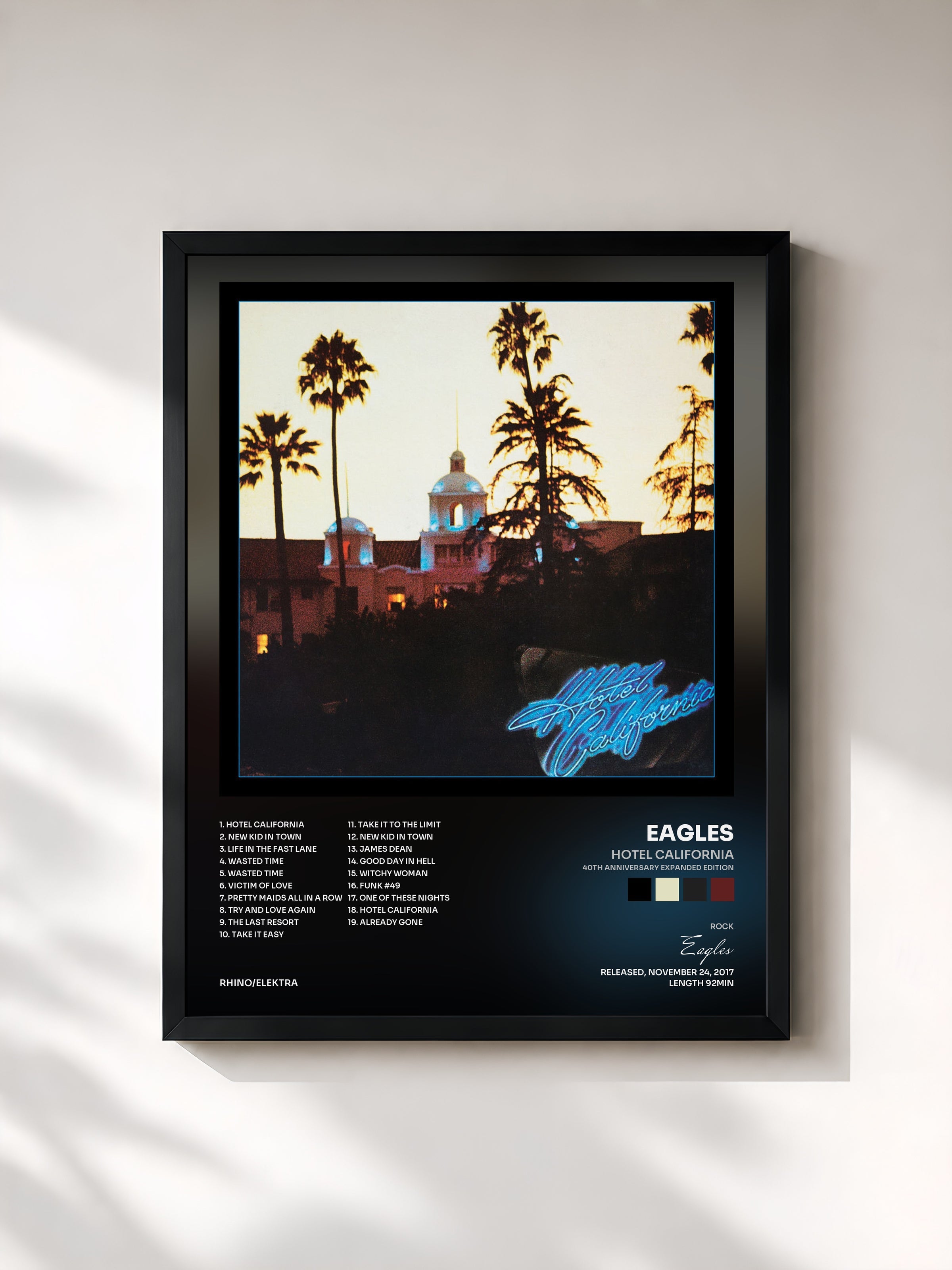 #noir Hotel California (40th Anniversary Expanded Edition) by Eagles as a framed art print, black frame, printed and framed in France