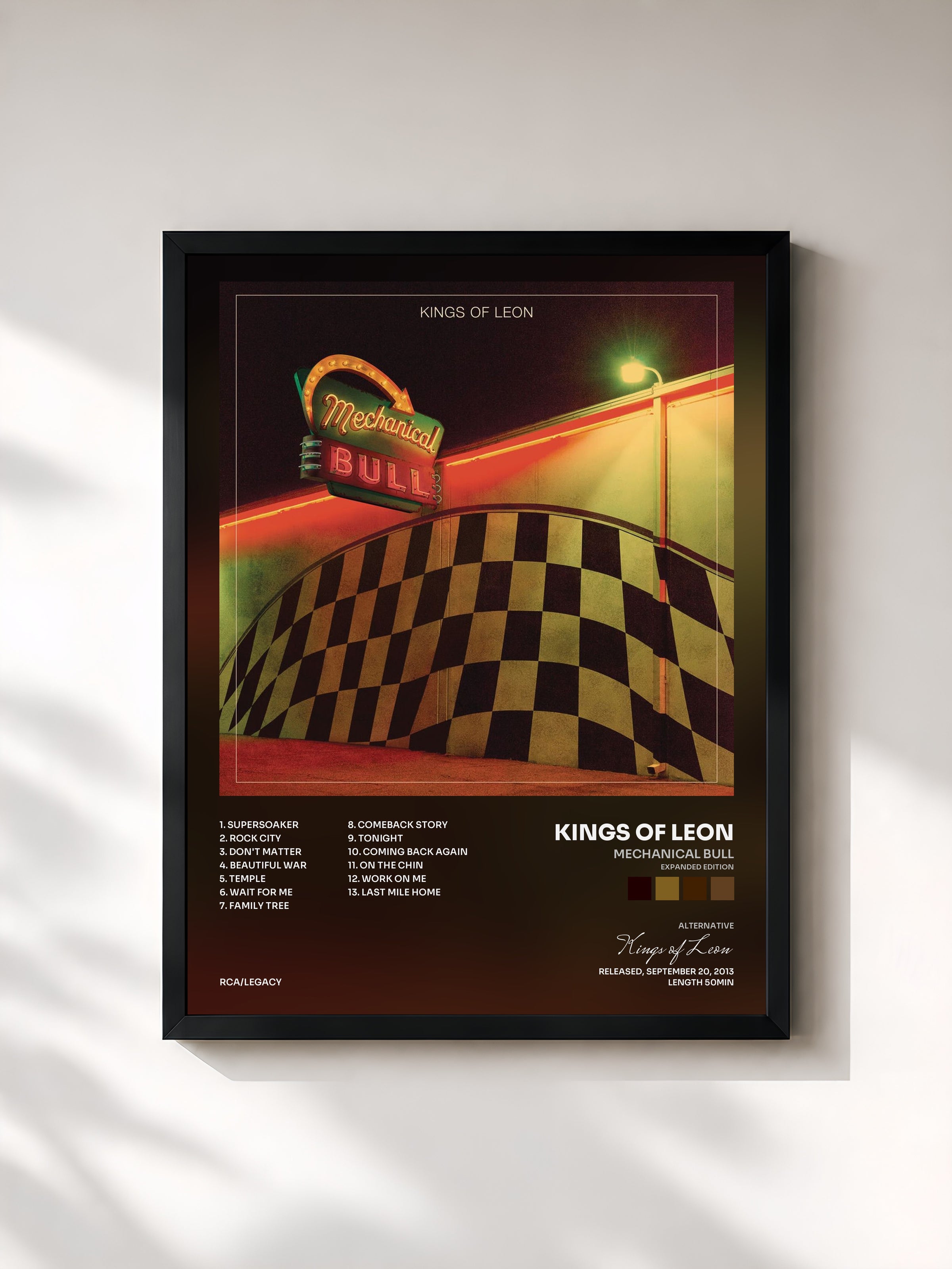 #noir Mechanical Bull (Expanded Edition) by Kings of Leon as a framed art print, black frame, printed and framed in France