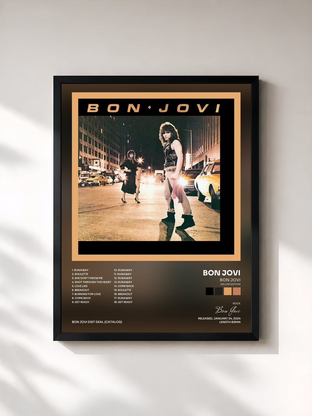 #noir Bon Jovi (Deluxe Edition) di Bon Jovi in stampa incorniciata, cornice nera, stampata e incorniciata in Francia